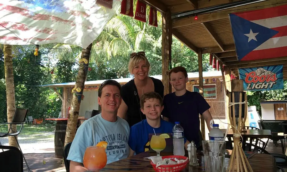 Guests enjoying a local tropical stop near El Yunque